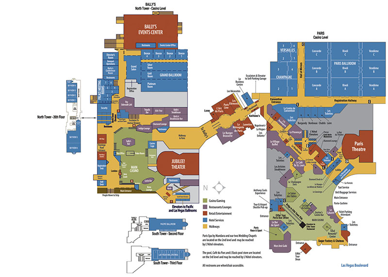 Bally's Property Map - Casino and Hotel Layout